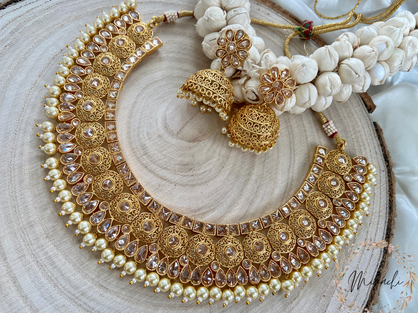 TRANSPARENT YELLOW JHUMKA SET