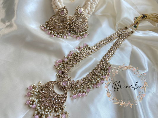 PINK LONG NECKLACE SET