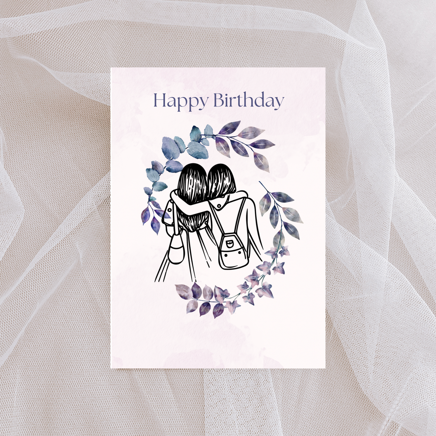 Happy Birthday Nanbi | Bestie | Friends | Best Friends | Saree Girl | Greeting Cards | Asian