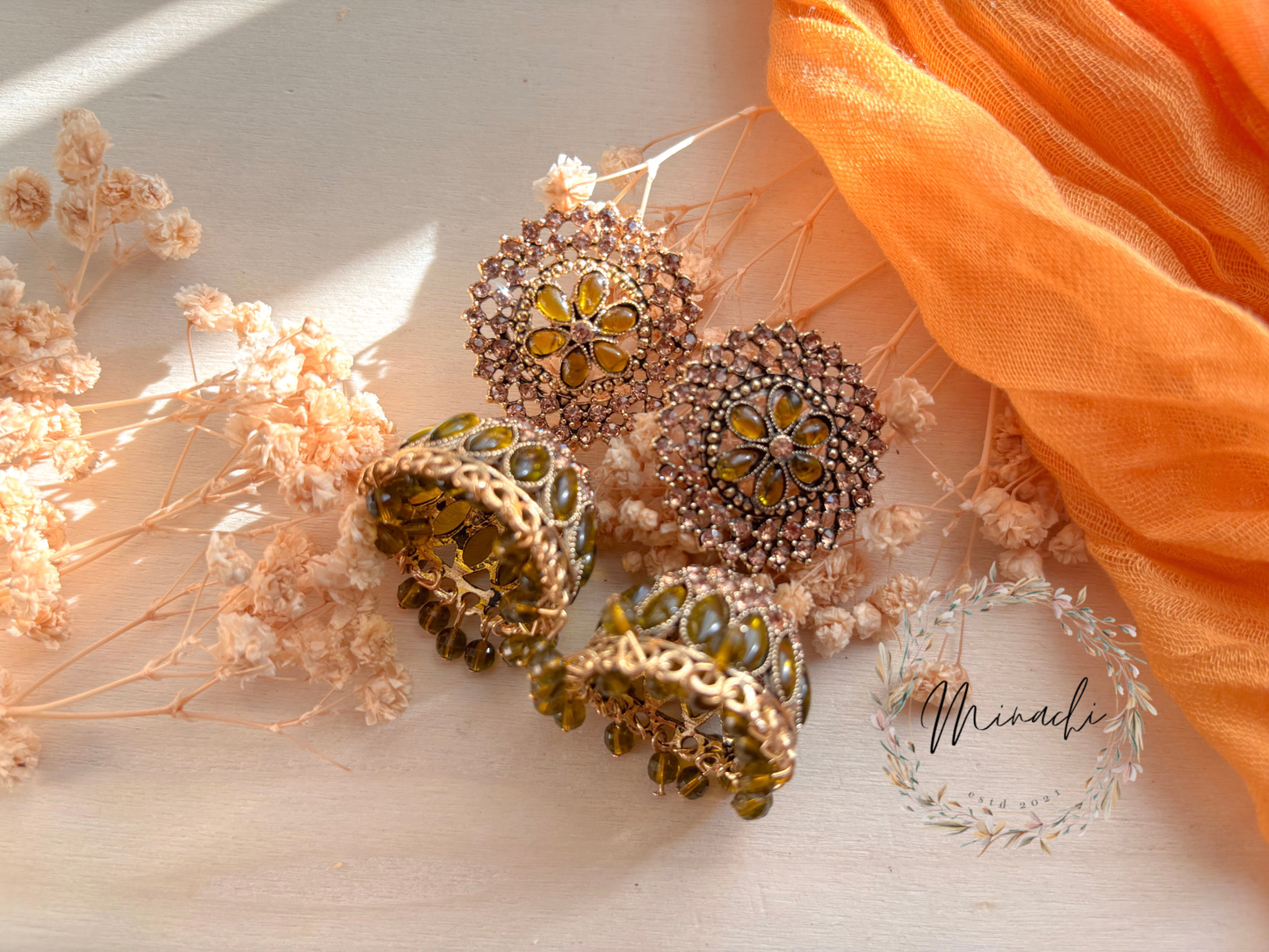 OLIVE GREEN JHUMKA