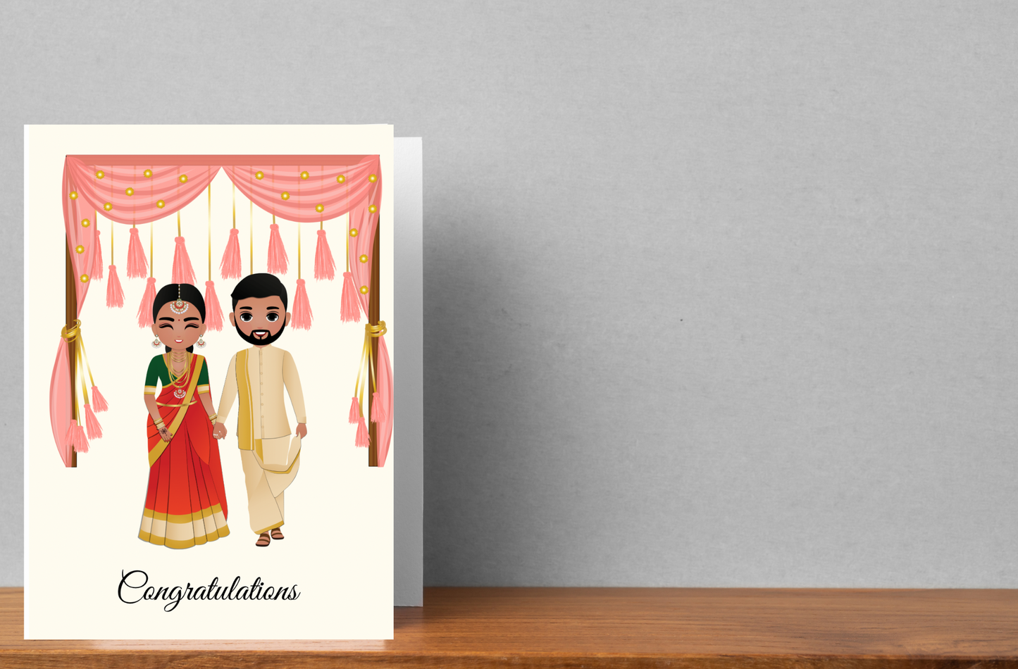 Tamil Wedding Congratulations | Saree | wedding | Congratulations| A6 card | Asian Weddings | Tamil Greeting Cards | Saree Vesti Couples