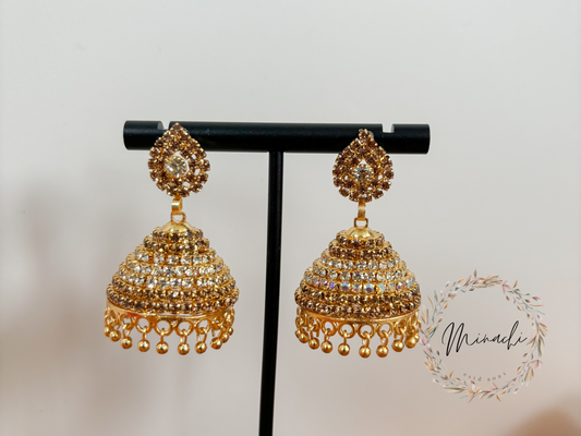 GOLD TONE JHUMKA (MULTIPLE COLOURS)