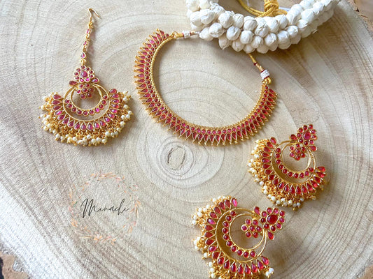 RUBY PEARL NECKLACE SET