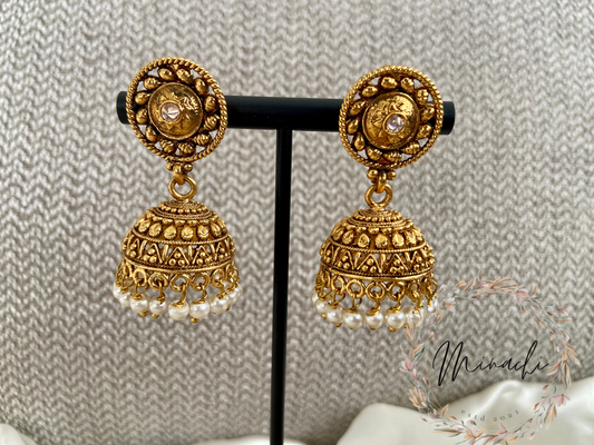 GOLDEN PEARL JHUMKA