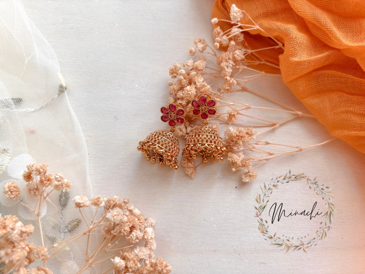 RUBY FLORAL JHUMKA