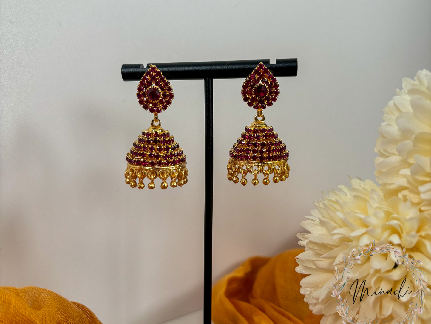 GOLD TONE JHUMKA (MULTIPLE COLOURS)