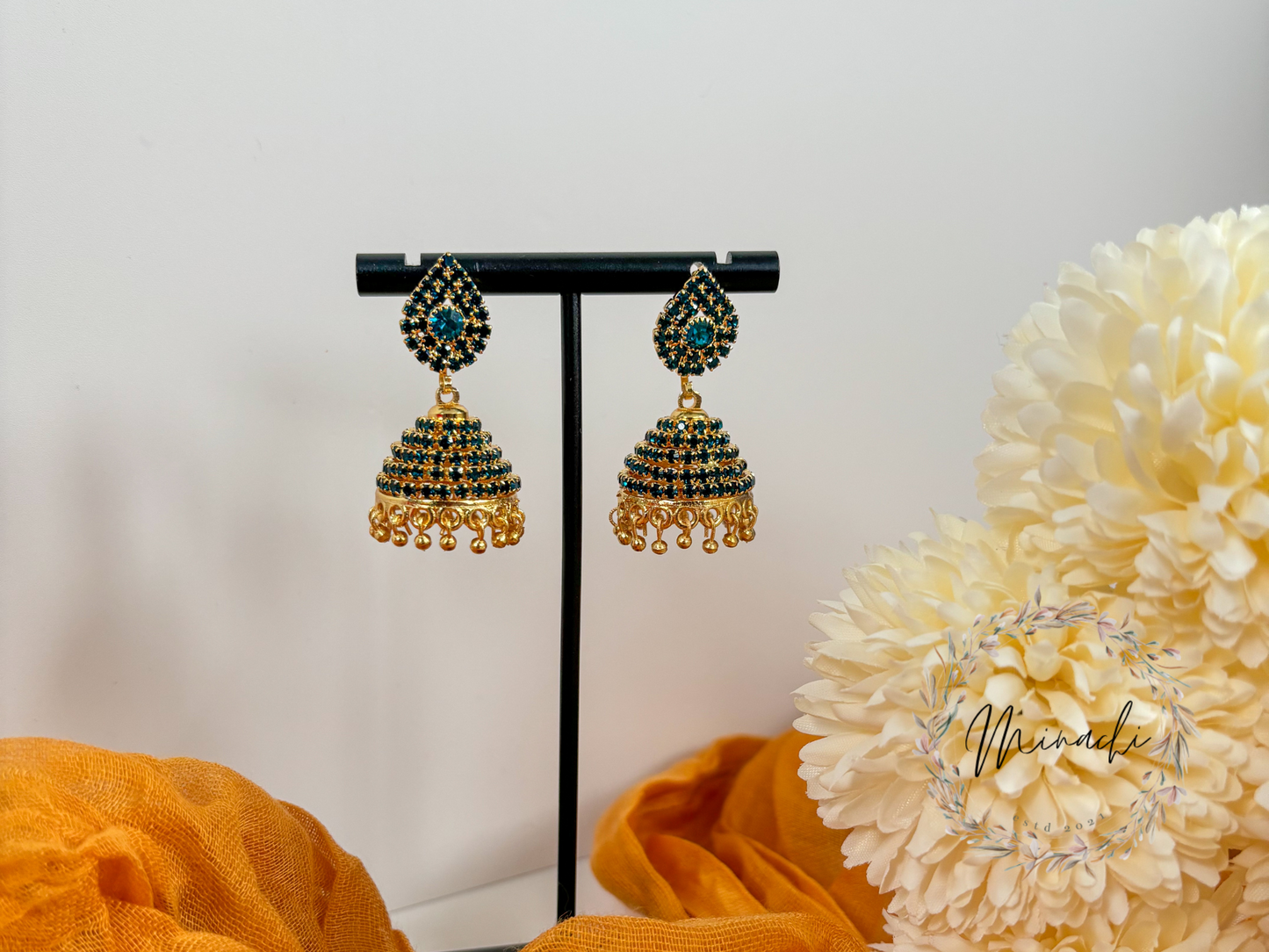 GOLD TONE JHUMKA (MULTIPLE COLOURS)