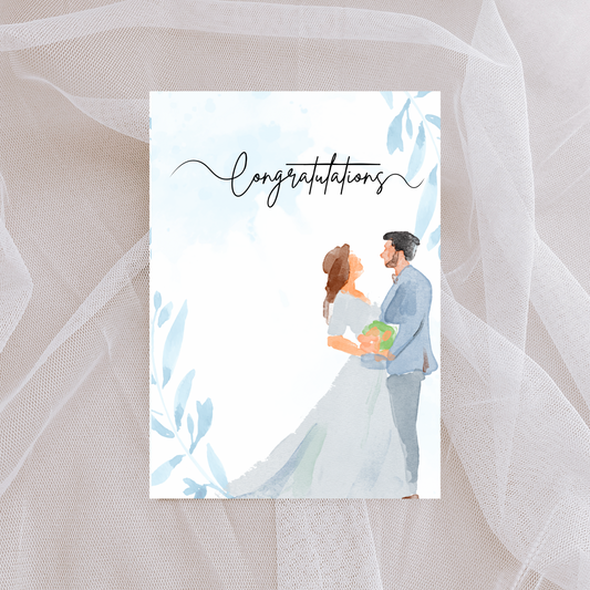 Wedding Congratulations | Blue | Engagement | Civil Wedding | A6 card | Weddings | Couples