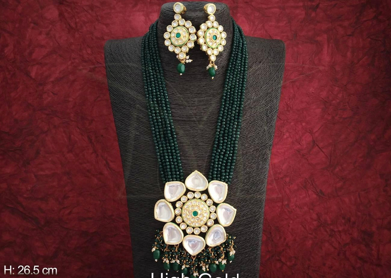 GREEN LONG NECKLACE SET