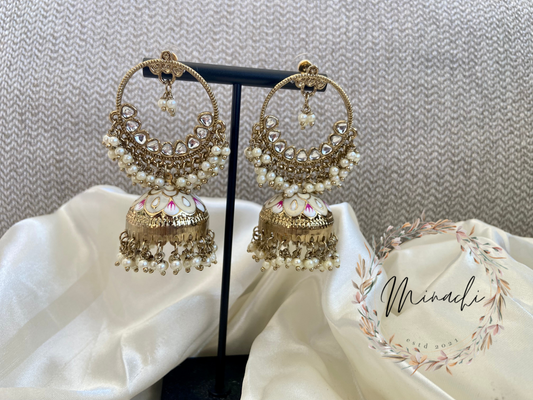 CREAM PEARL JHUMKA