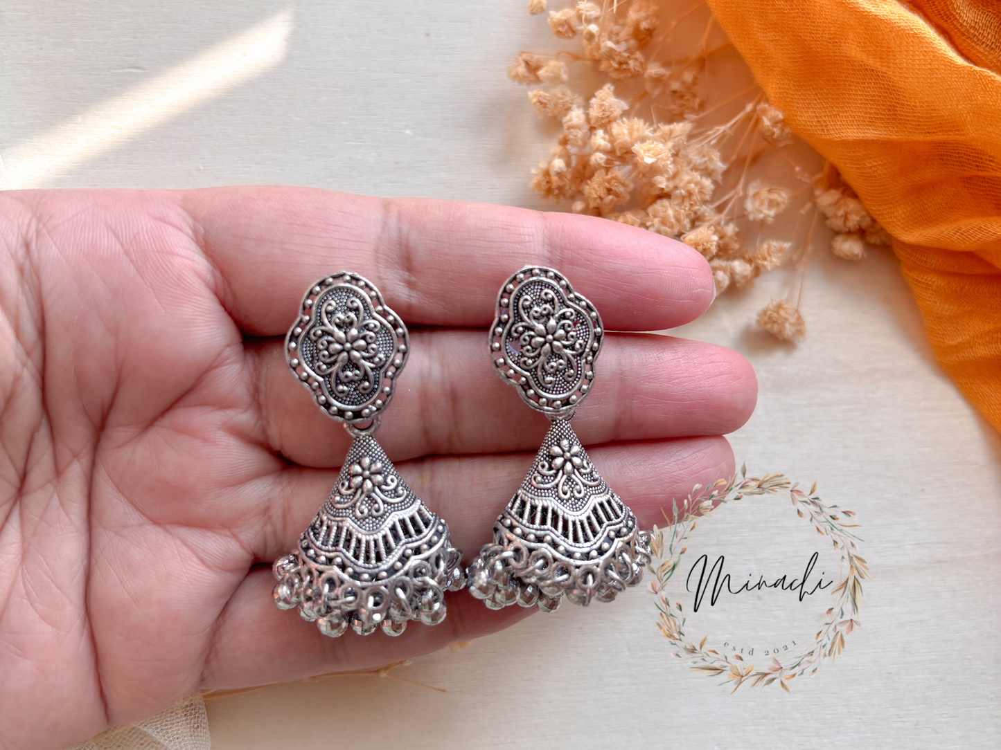 OXIDISED JHUMKA