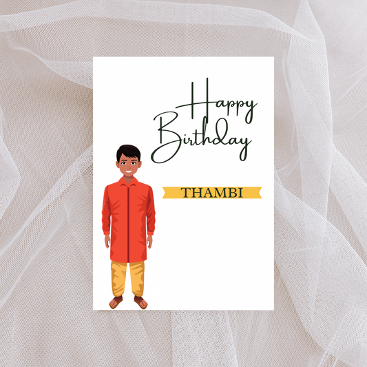 Happy Birthday Thambi  | A6 card | Tamil Greeting card | Happy Birthday Brother