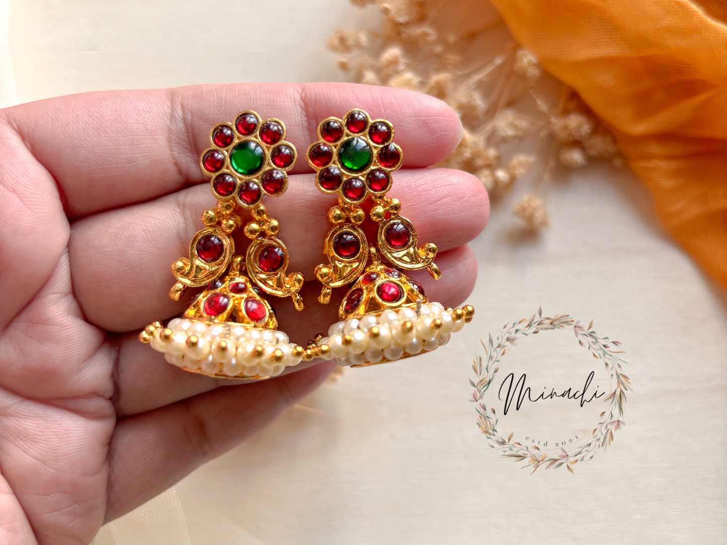 RUBY GREEN JHUMKA