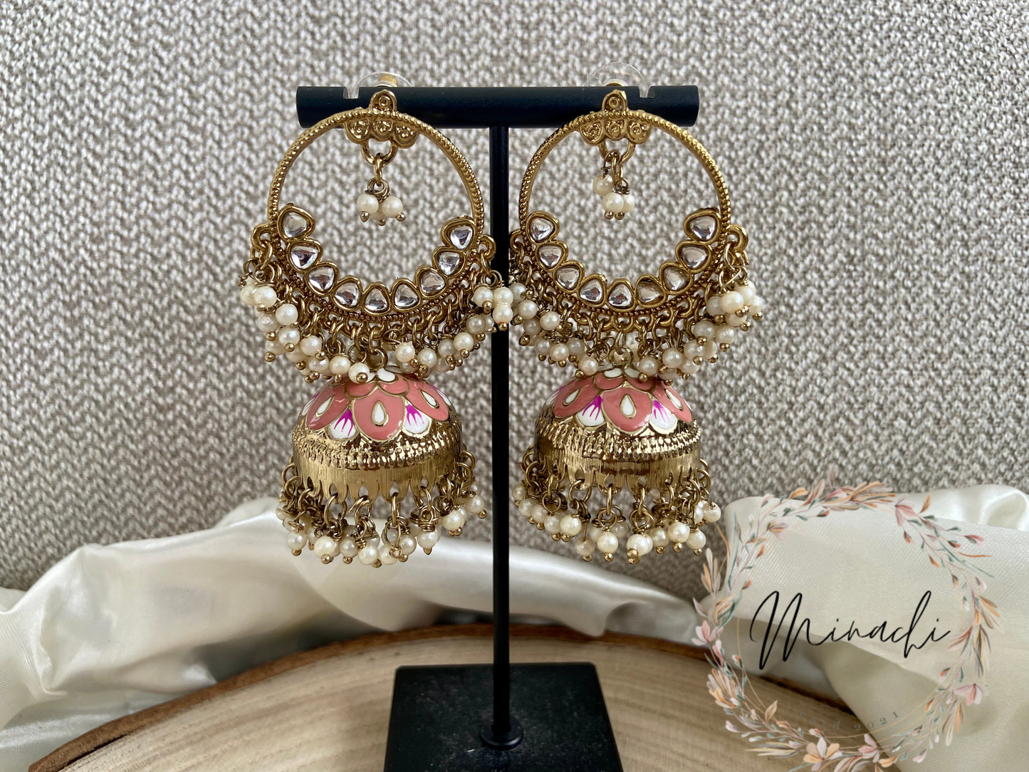 PINK PEARL JHUMKA