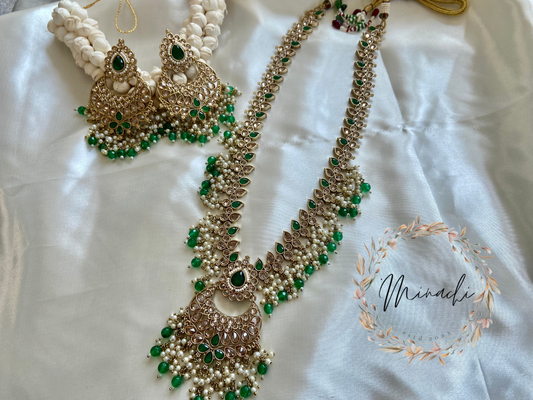 GREEN LONG NECKLACE SET