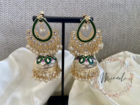 GREEN PEARL JHUMKA