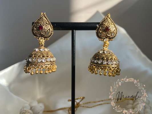 GOLDEN RUBY JHUMKA