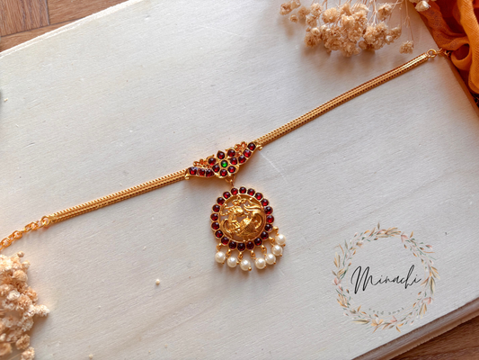 RUBY GREEN PEARL CHOKER SET