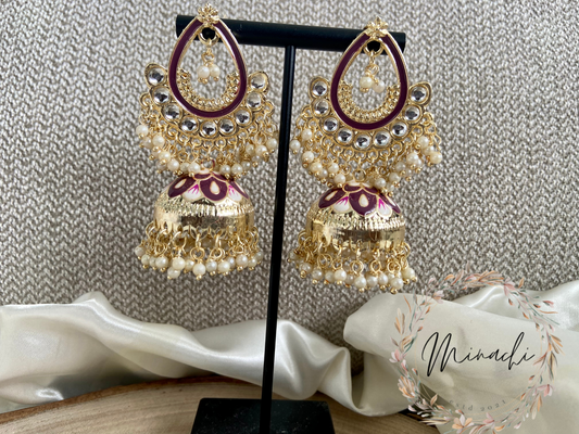 PURPLE PEARL JHUMKA