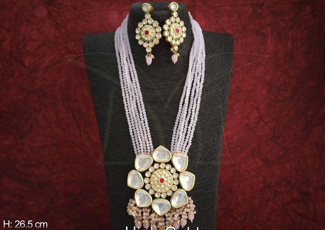 PINK LONG NECKLACE SET