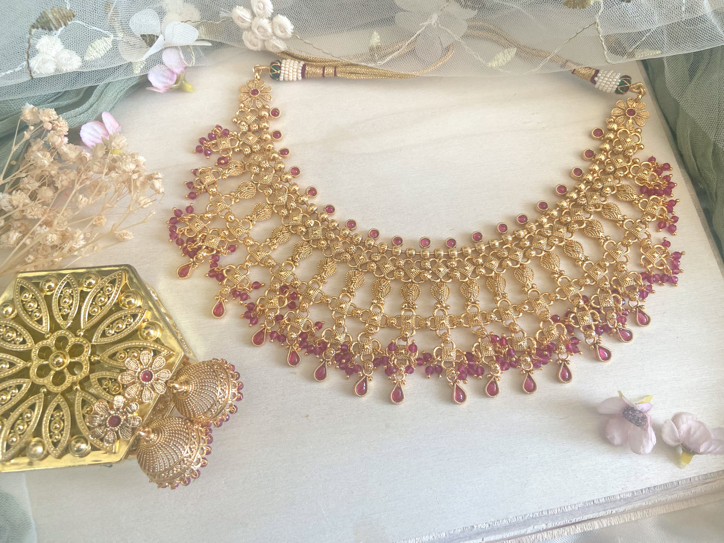 RUBY ANTIQUE NECKLACE SET