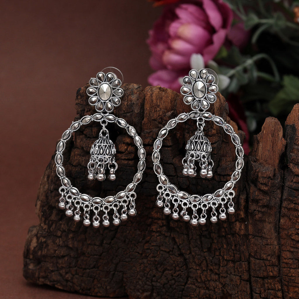 HEERA:  OXIDISED EARRINGS