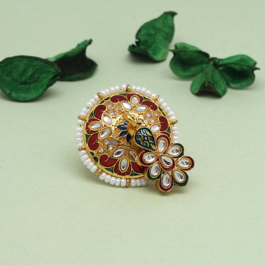 KUNDAN  PEACOCK RING