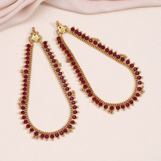 RUBY DROP ANKLET SET