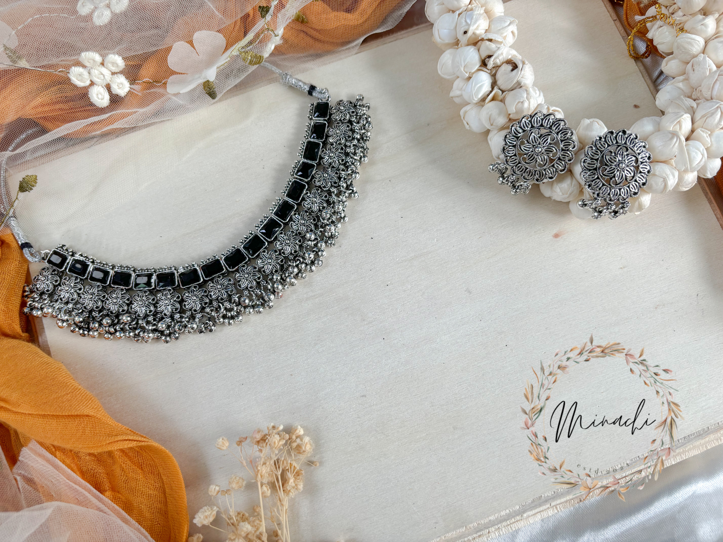 OXIDISED BLACK NECKLACE SET