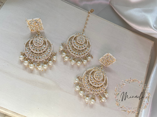 PEARL EARRING TIKKA SET