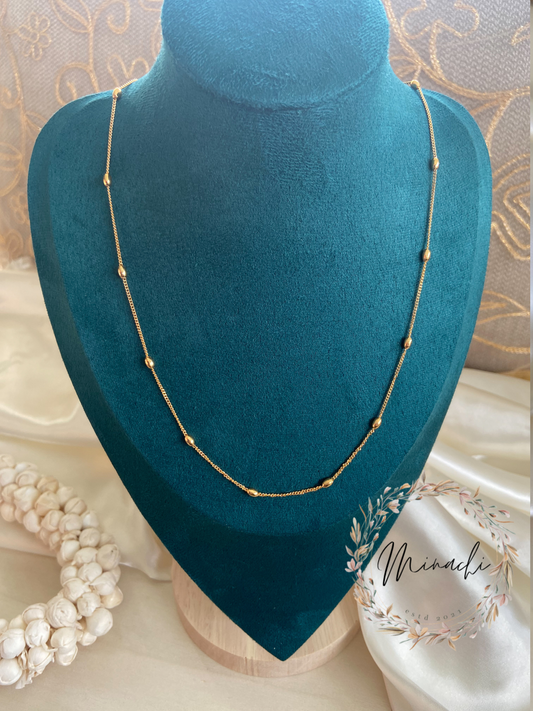GOLD PLATED GOLDEN BEAD CHAIN