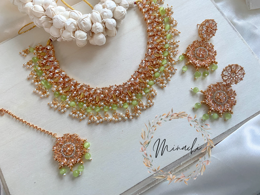 PARROT GREEN NECKLACE SET