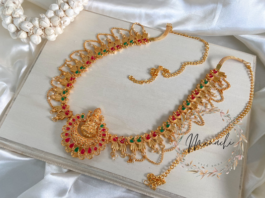 MEENA : LAKSHMI RUBY GREEN WAIST CHAIN