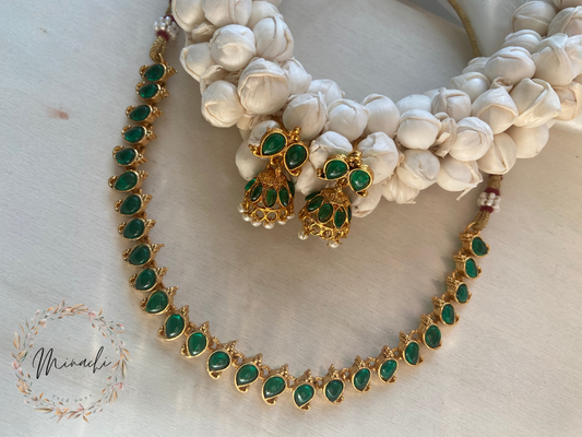 GREEN JHUMKA NECKLACE SET