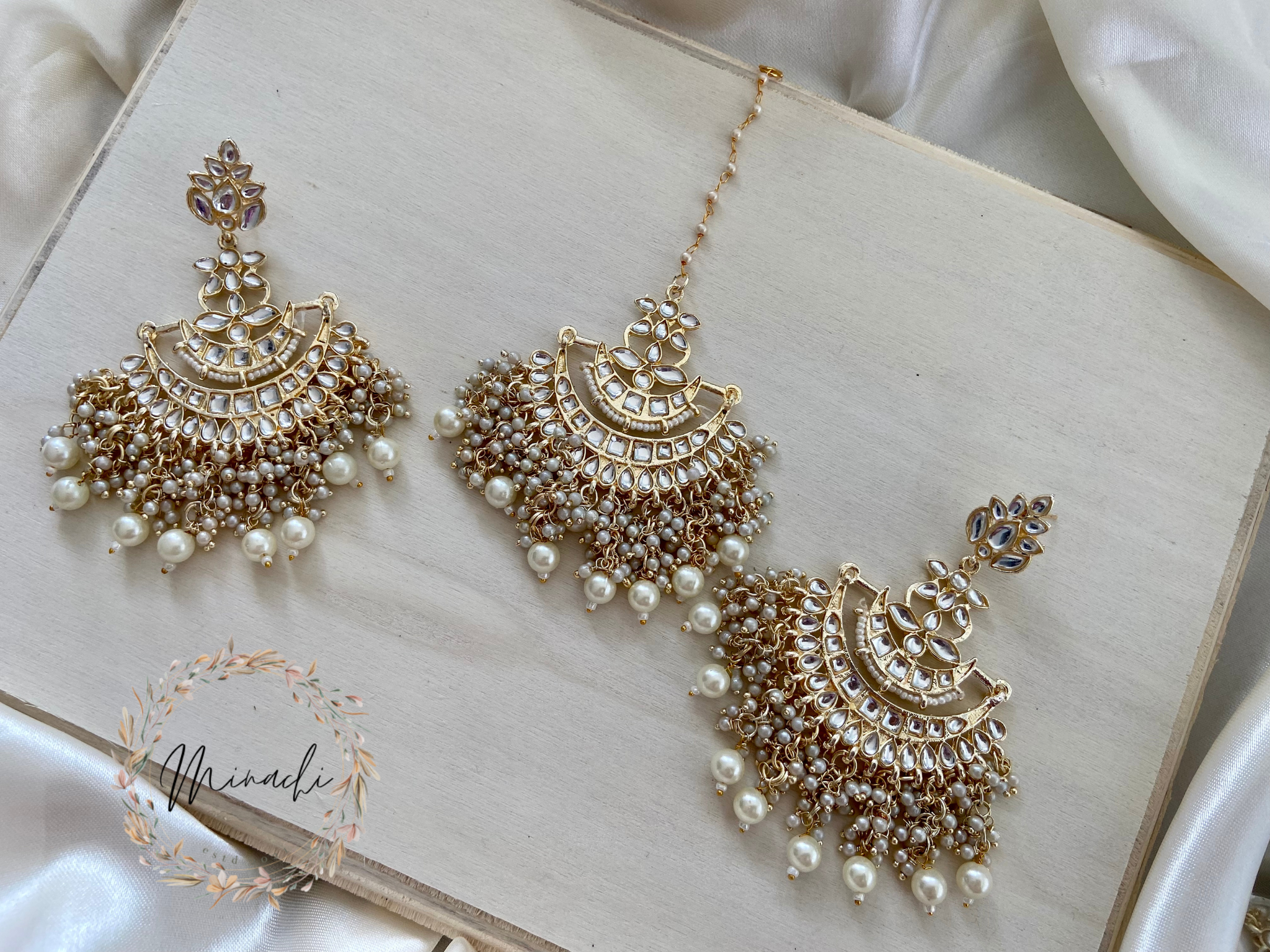 PEARL EARRING TIKKA SET – Minachi