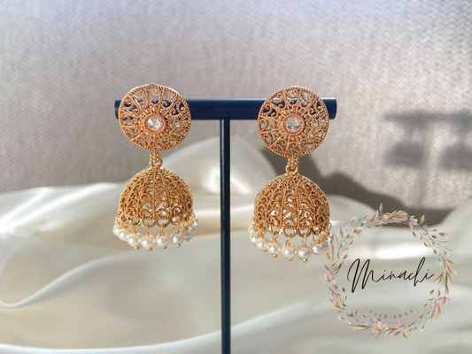 WHITE STONE JHUMKA