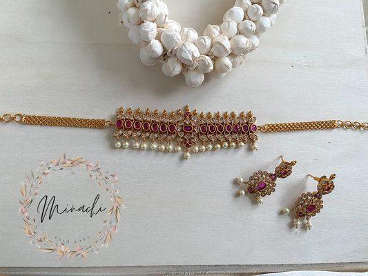 RUBY CHOKER PEARL SET