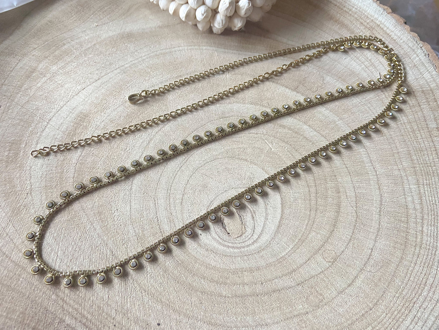 LCT WHITE STONE WAIST CHAIN