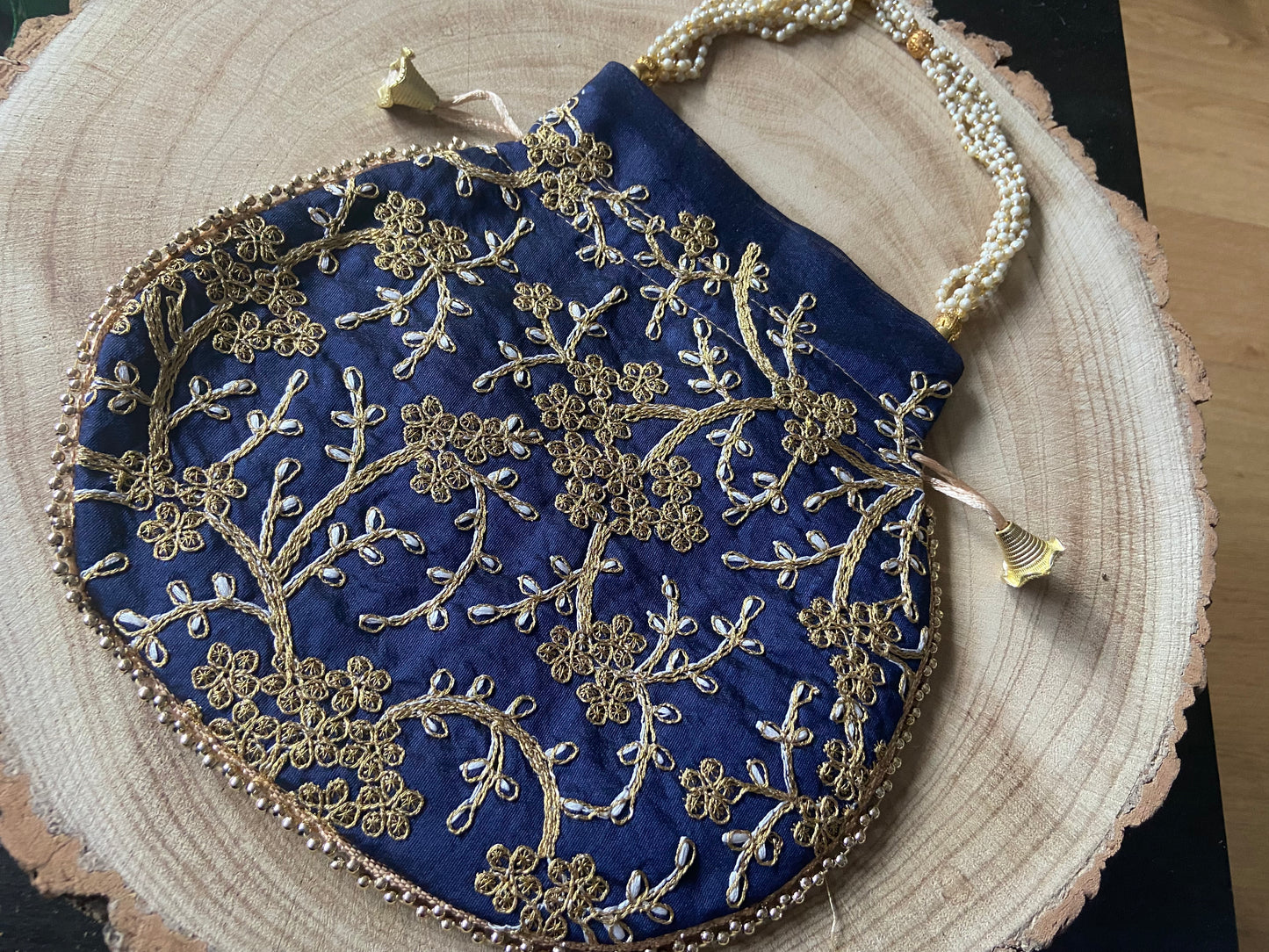 DARK BLUE POTLI BAG