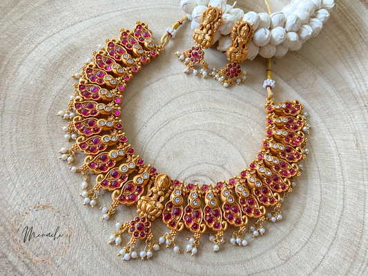 LAKSHMI RUBY STONE NECKLACE SET