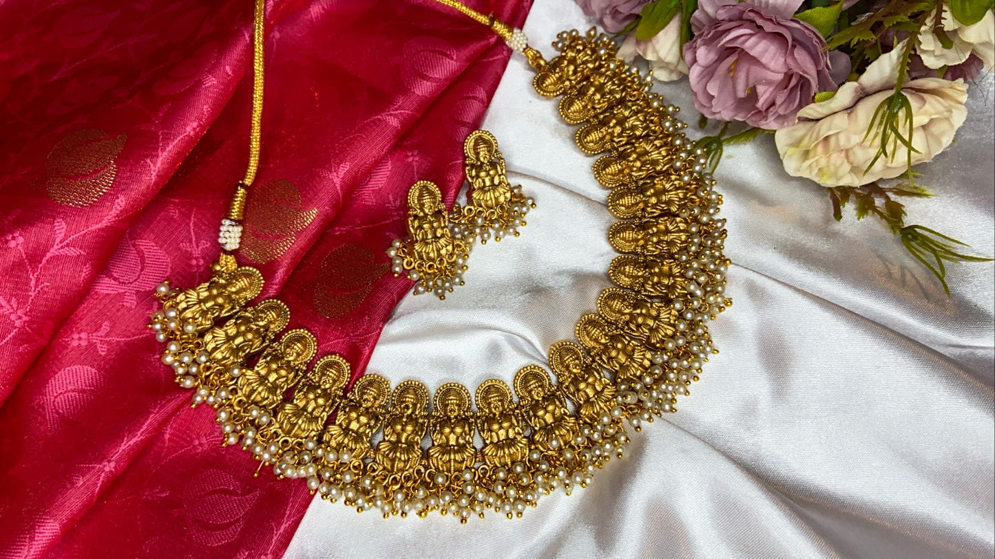 LAKSHMI CLUSTERED PEARL TEMPLE JEWELLERY