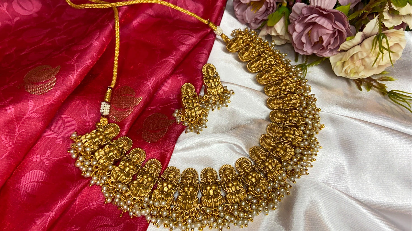 LAKSHMI CLUSTERED PEARL TEMPLE JEWELLERY