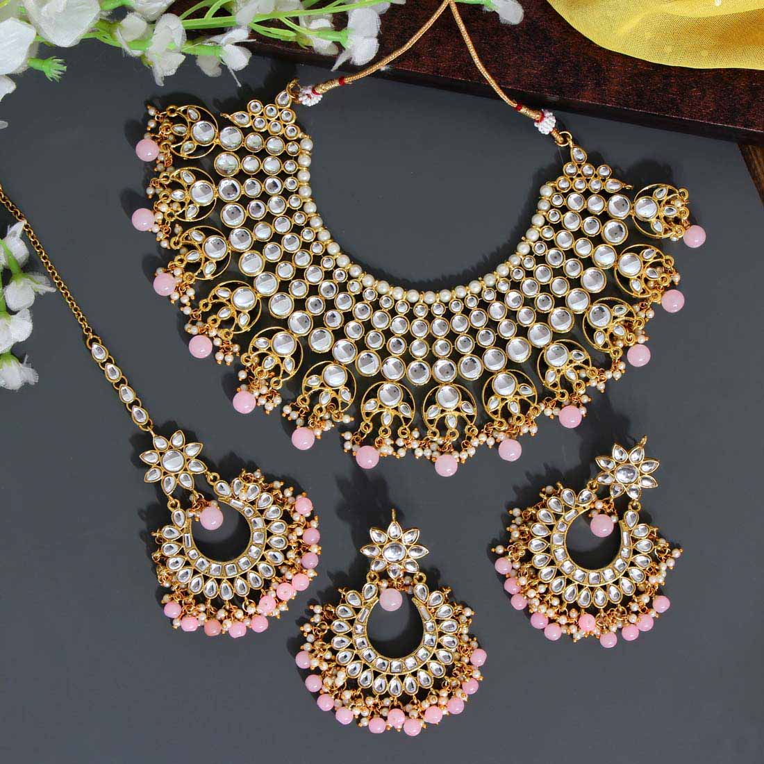 ANARKALI: PINK KUNDAN NECKLACE