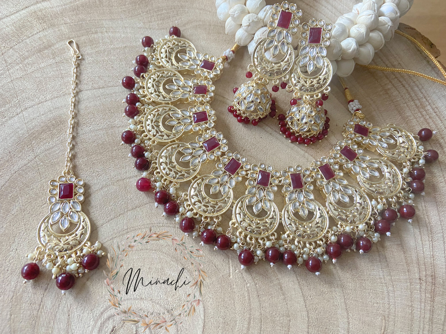 Jhumka necklace 2025 set gold