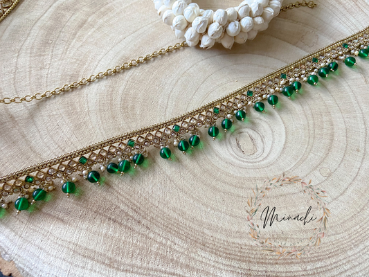 GREEN PEARL WAIST CHAIN