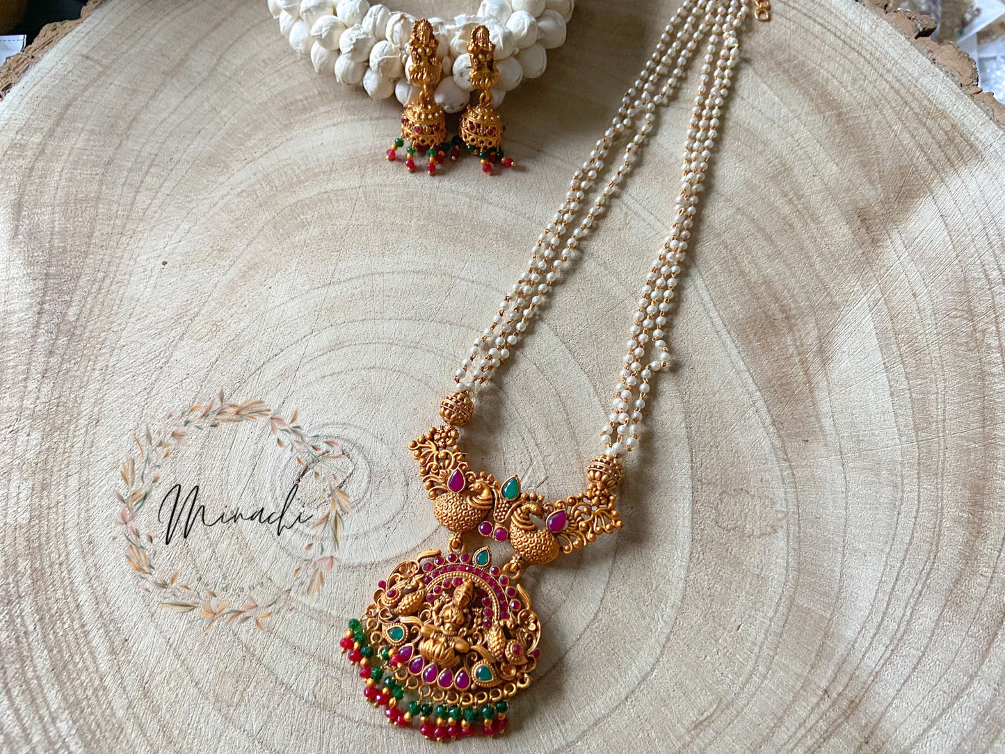 PEARL LAKSHMI NECKLACE SET