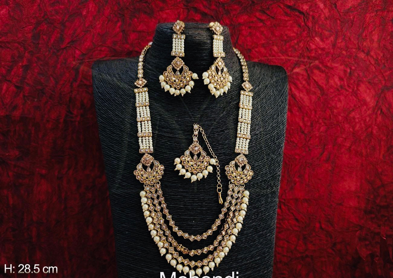 PEARL MEHENDI NECKLACE SET