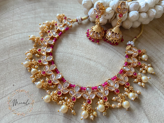 OG- RUBY PEARL NECKLACE SET