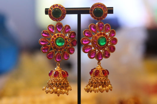 RUBY GREEN BIG JHUMKA