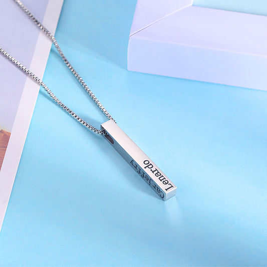 ENGRAVED BAR NECKLACE